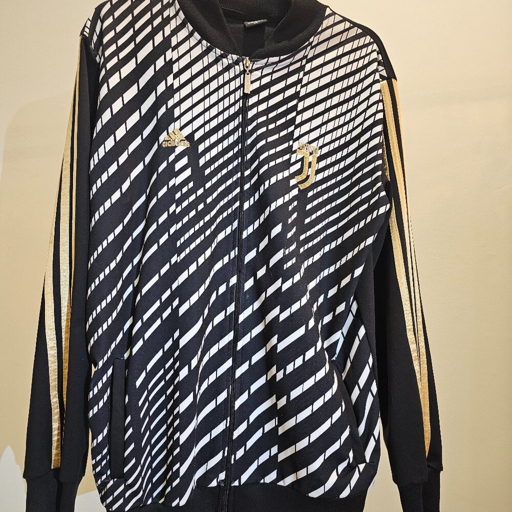 Adidas Tracksuit (Top and Bottom) Zip-Front Bomber-style Jacket w/Zip Pockets
